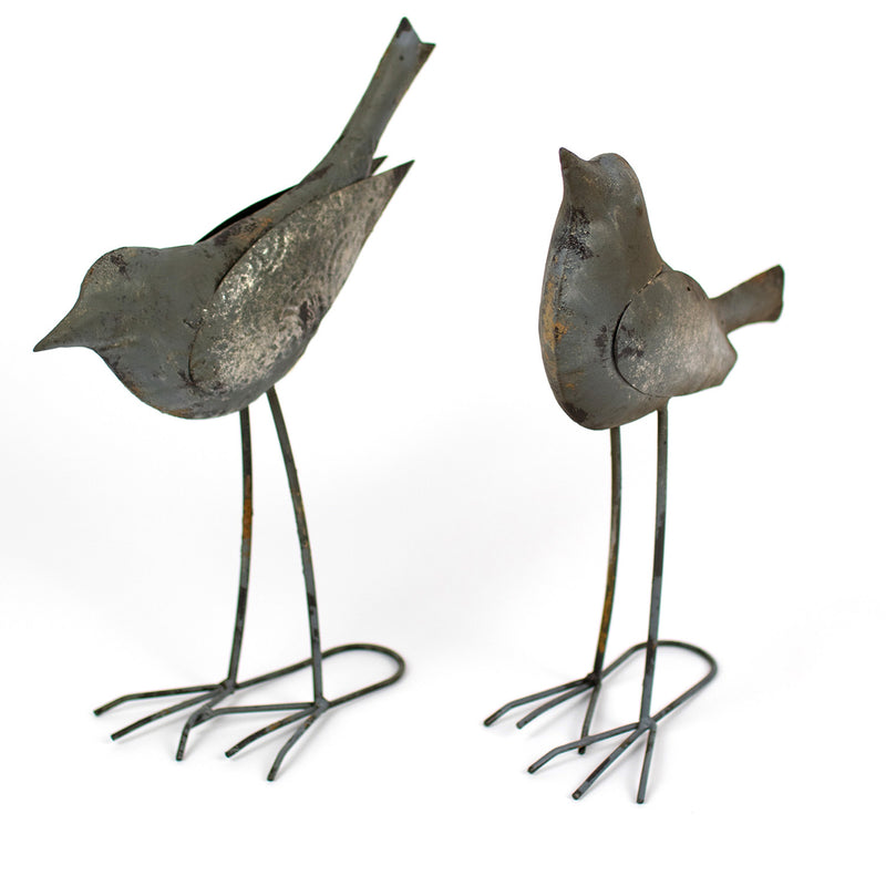 Rustic Metal Bird Figurine Set of 2