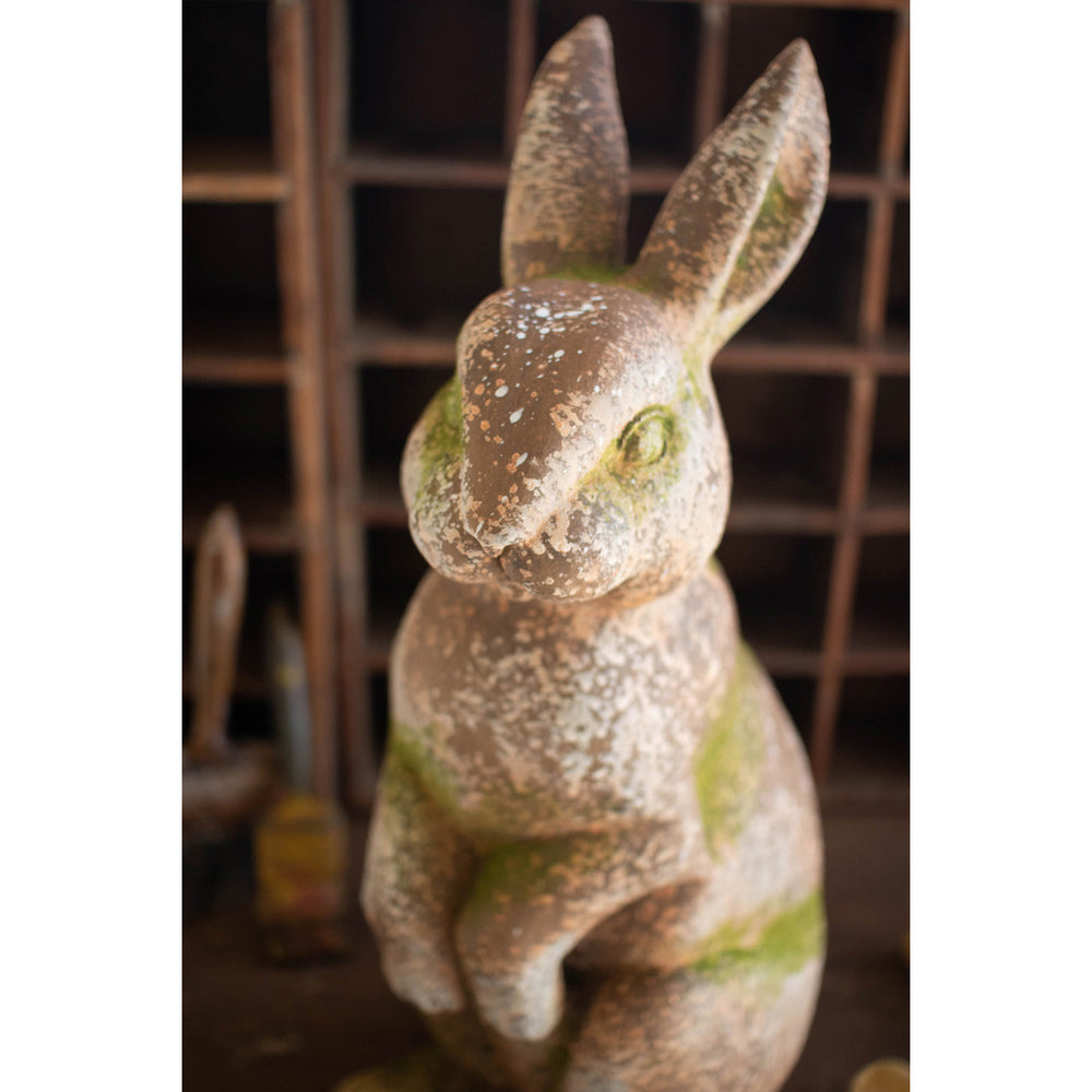 Tall Rabbit Faux Concrete Statue | Paynes Gray
