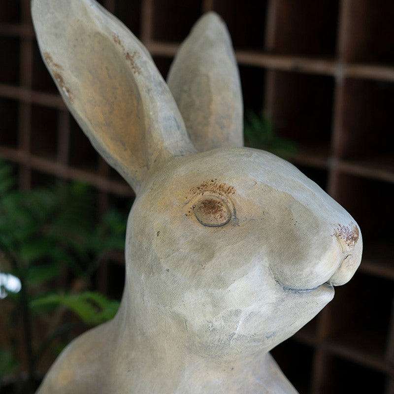 Faux Concrete Rabbit Sculpture
