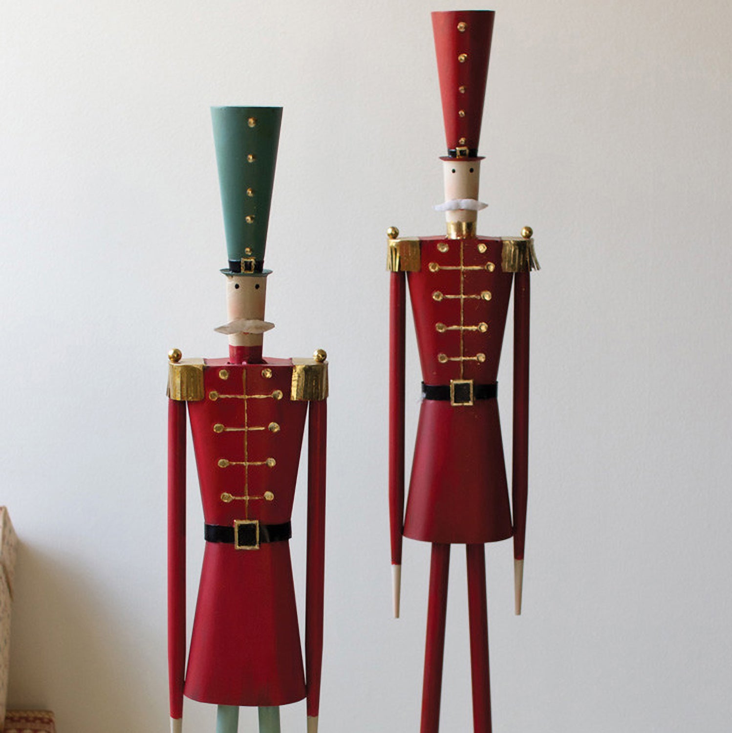 Metal Christmas Soldier Set of 2