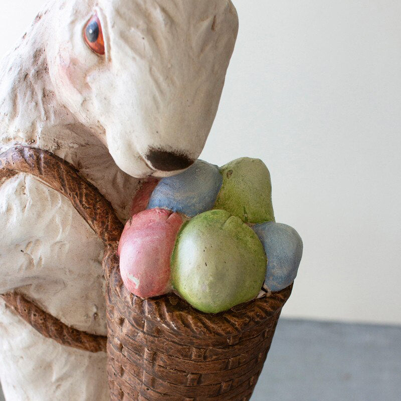 Easter Bunny with Basket of Eggs Sculpture