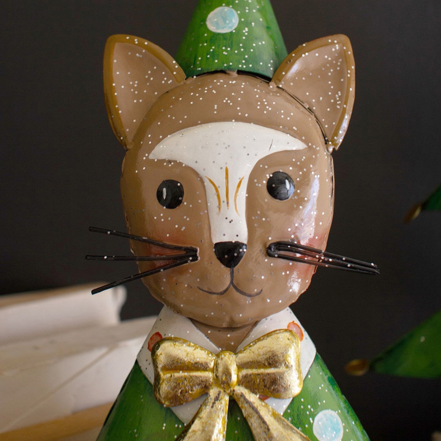 Metal Cat Christmas Tree Set of 2