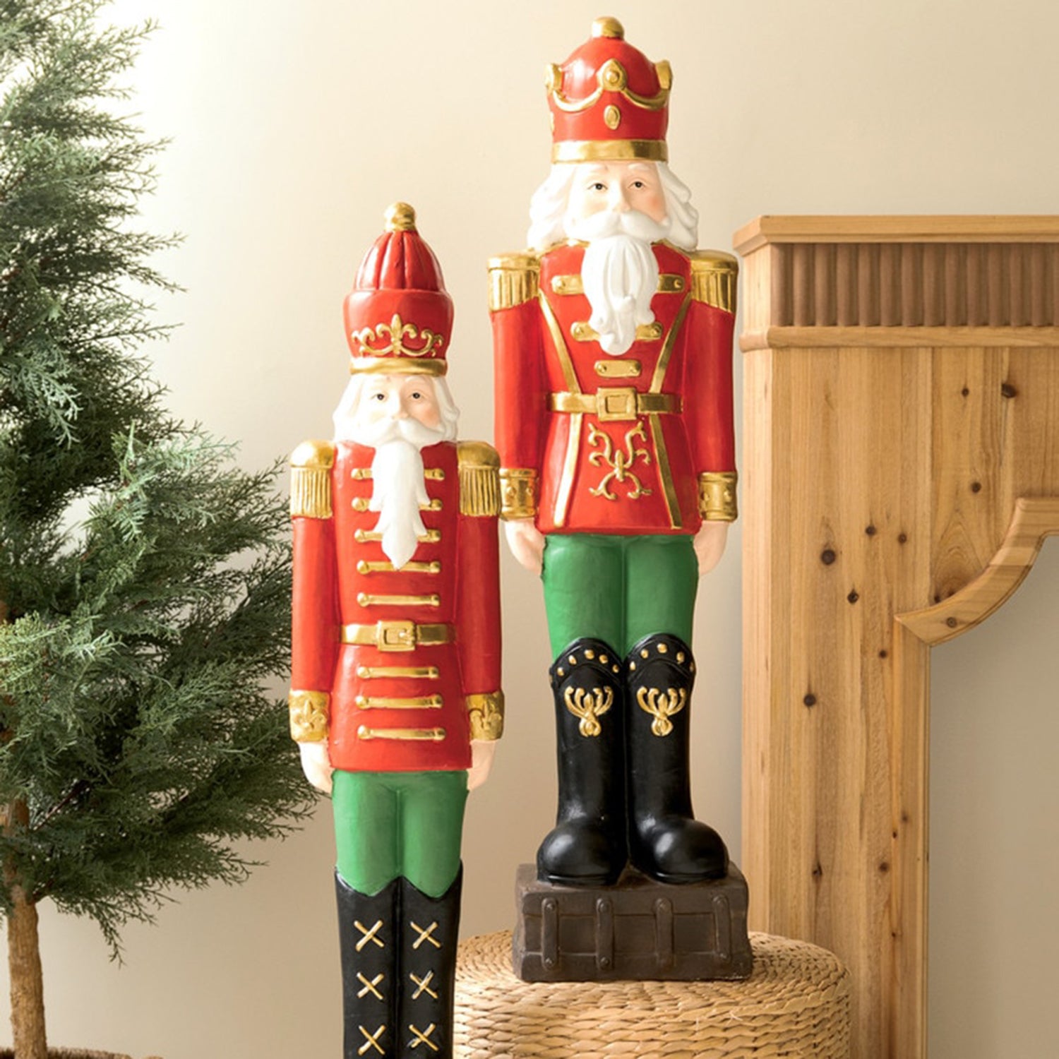 Faux Concrete Christmas Soldier Set of 2