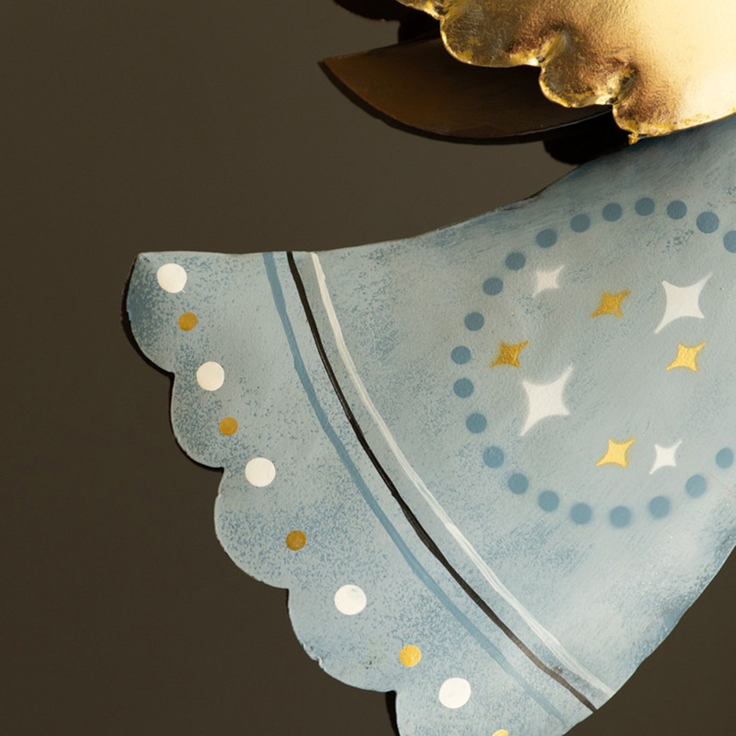 Painted Metal Christmas Angels on Stand Set of 2