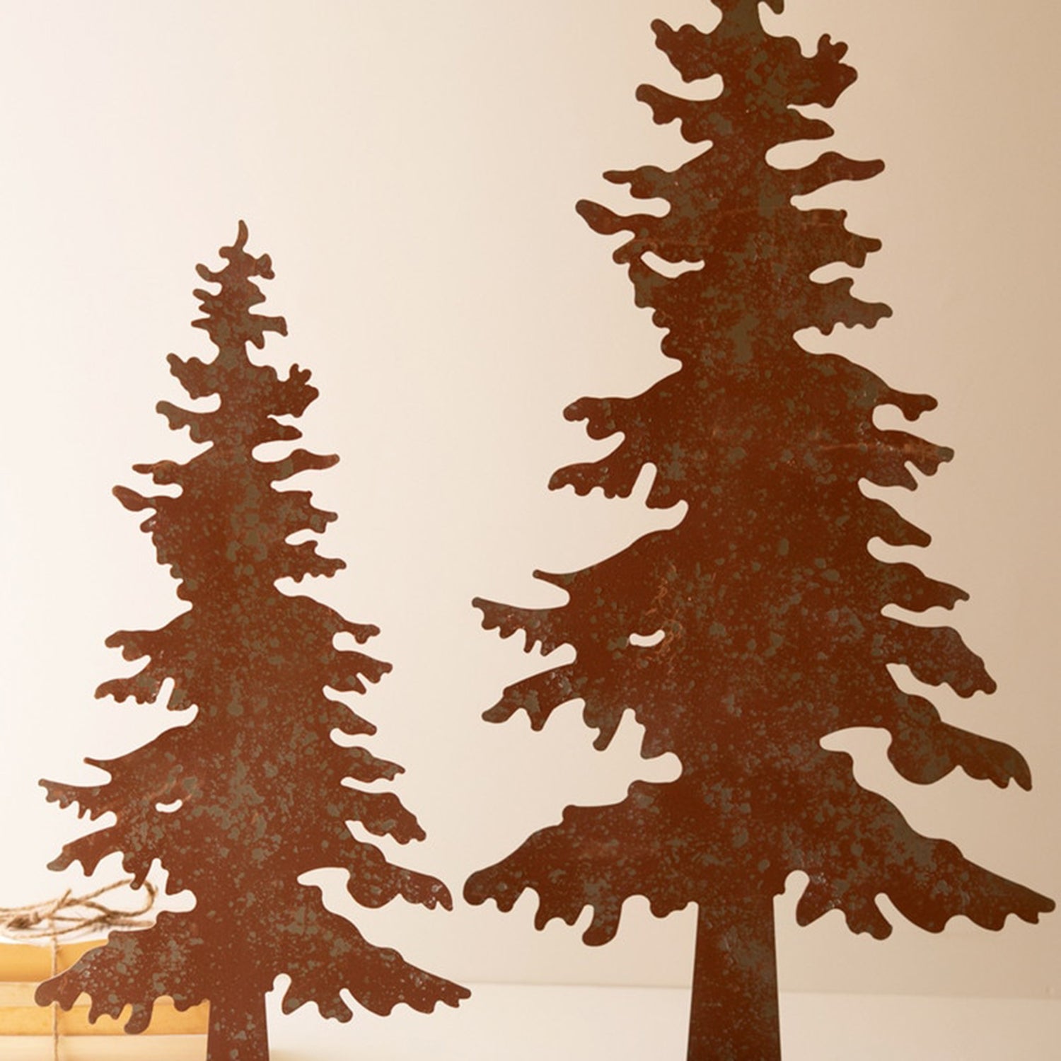 Rustic Metal Christmas Trees and Reindeer Set of 4