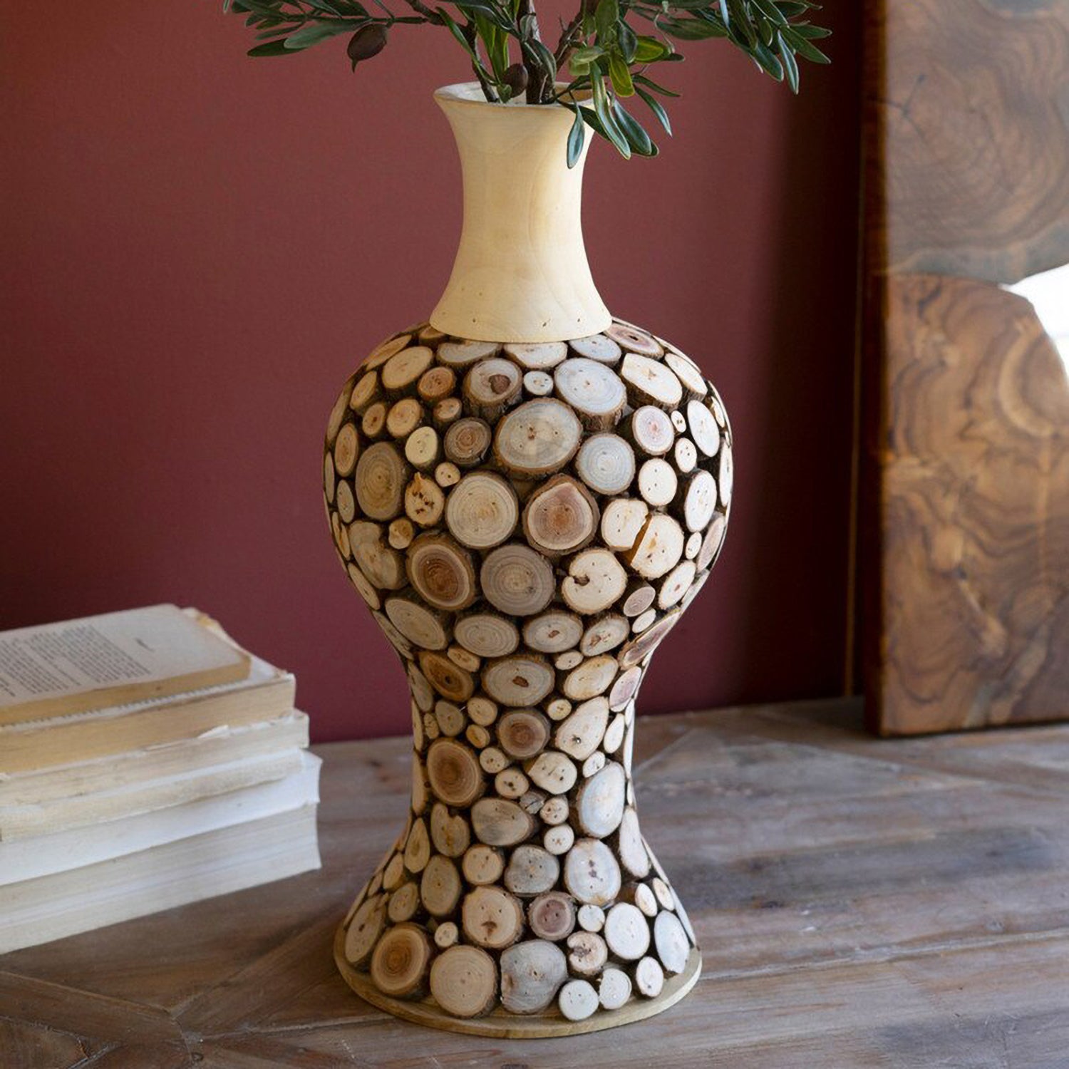 Spliced Wood Bulb Vase