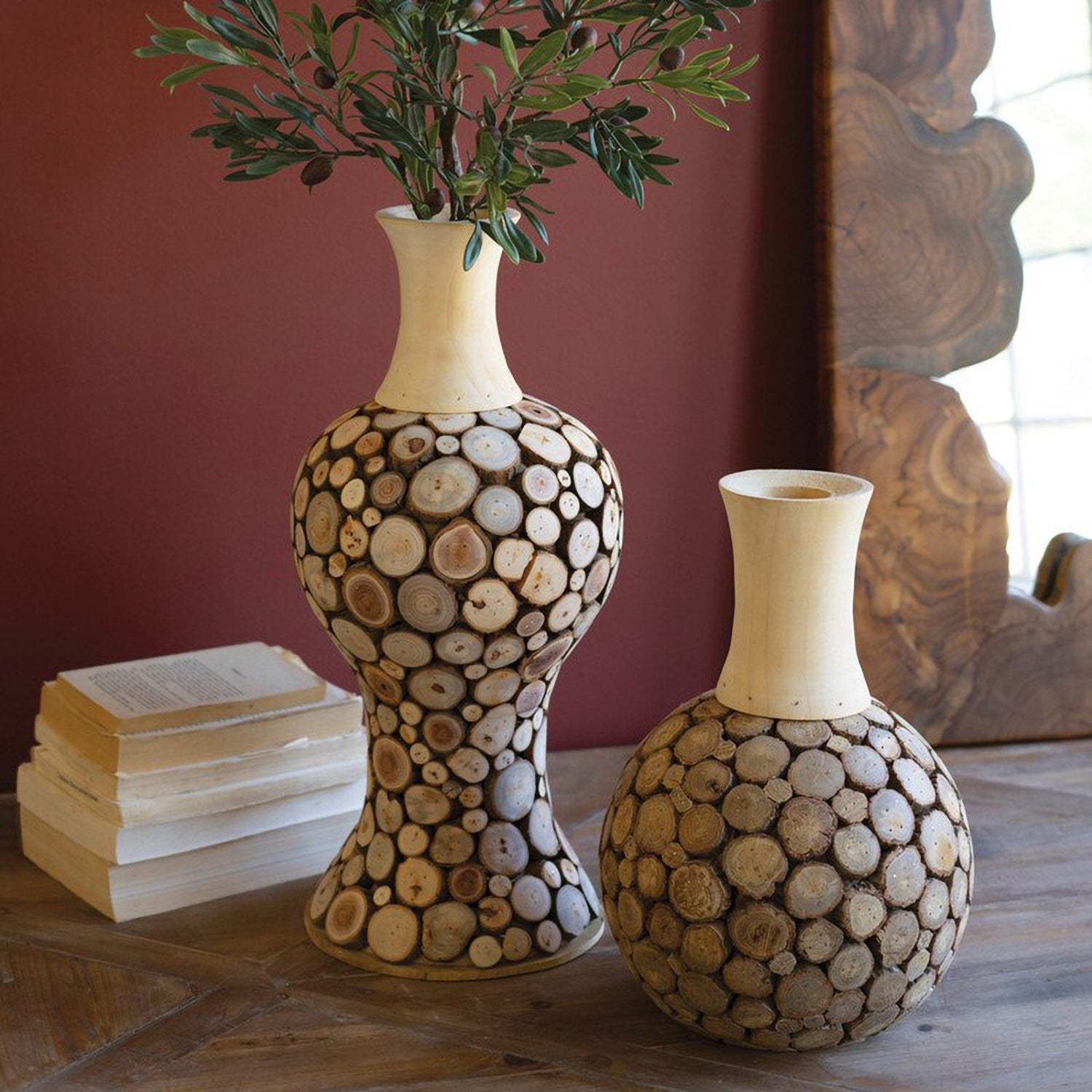 Spliced Wood Bulb Vase