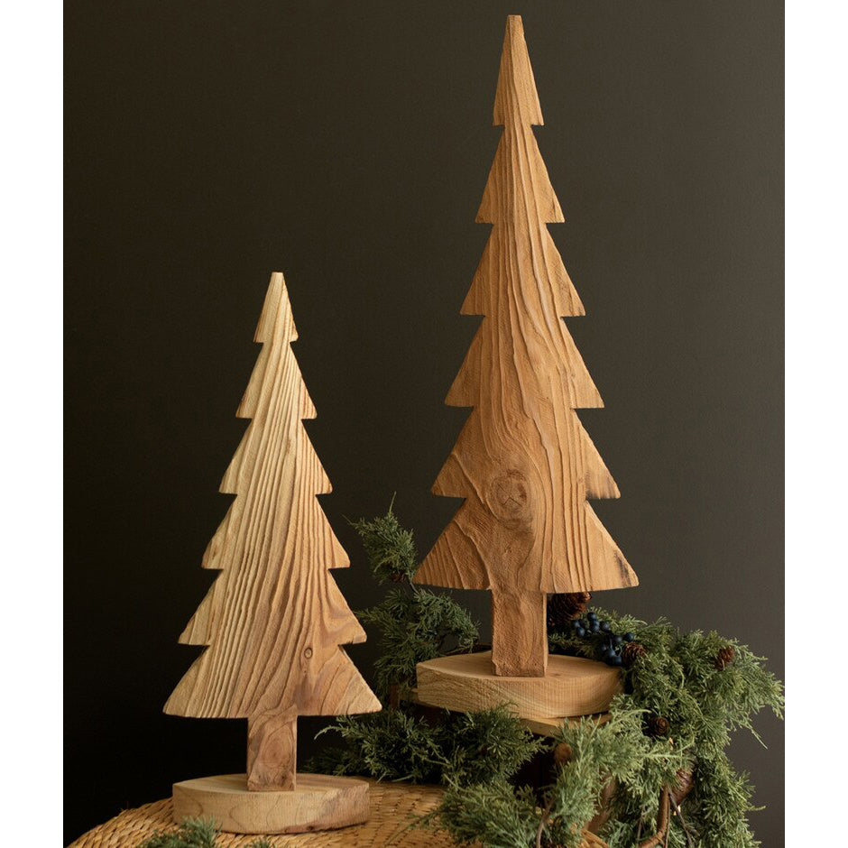 Fir Wood Christmas Tree Set of 2