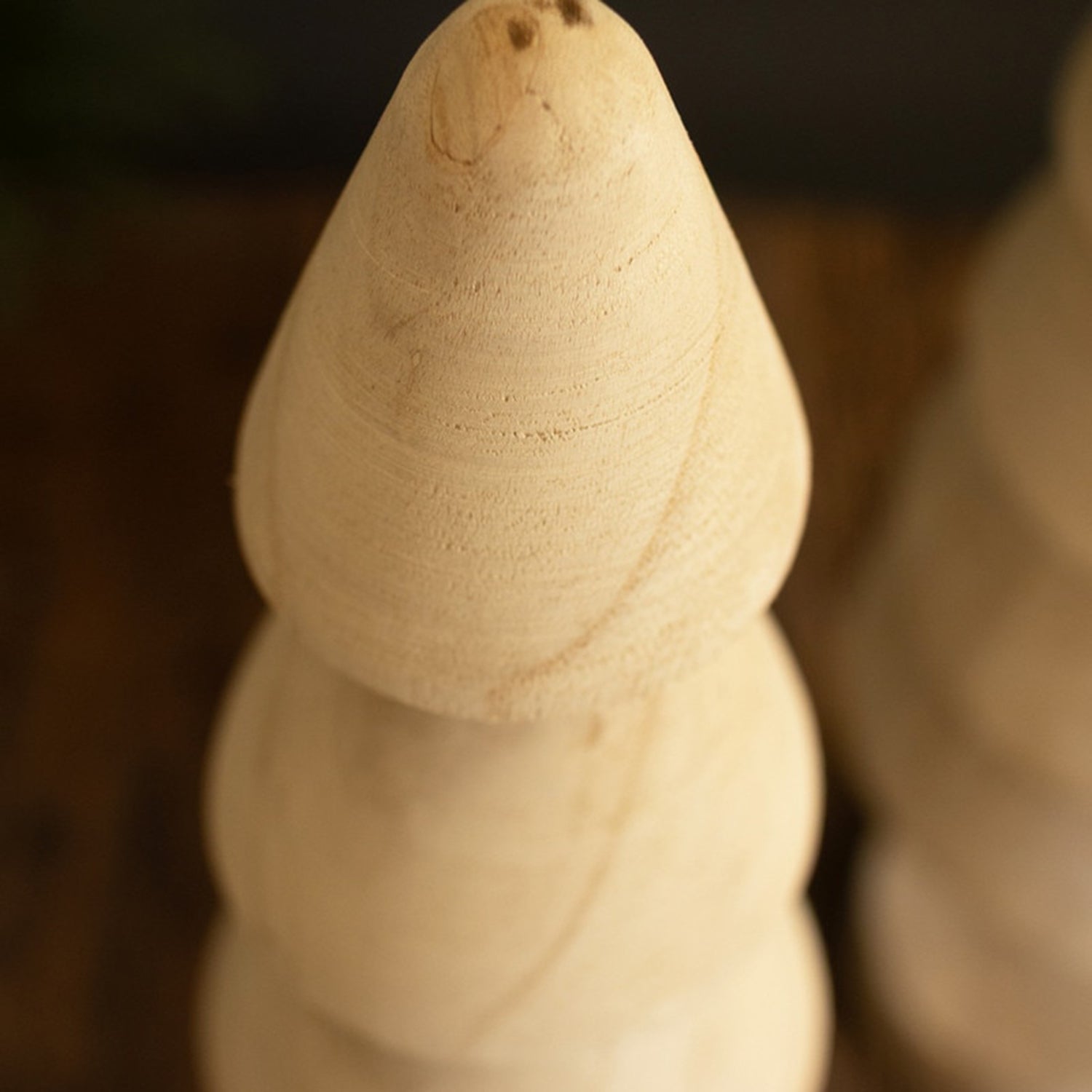 Turned Wood Christmas Tree Set of 2