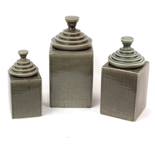 Pyramid Top Canister Set of 3