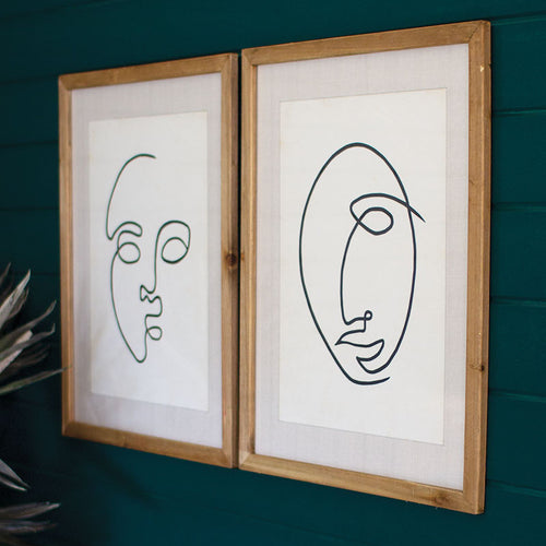 Face Print Framed Art Set of 2