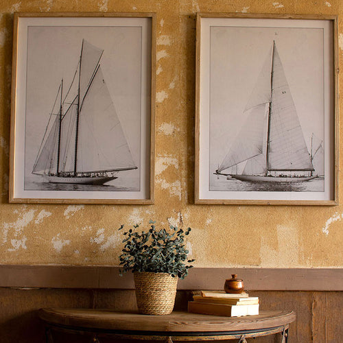 Sailboat Print Framed Art Set of 2