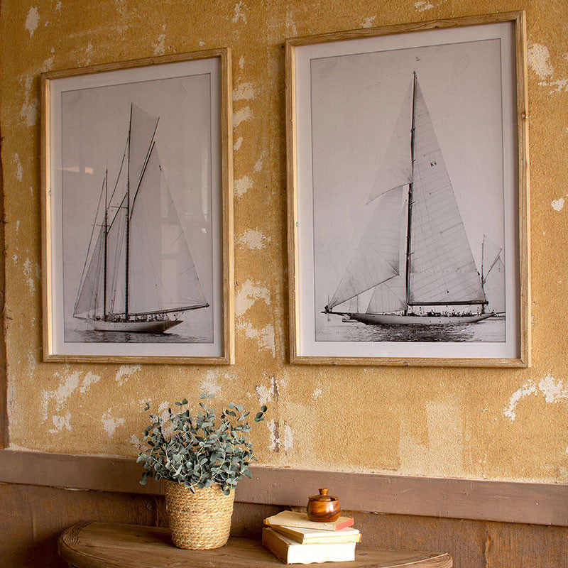 Sailboat Print Framed Art Set of 2