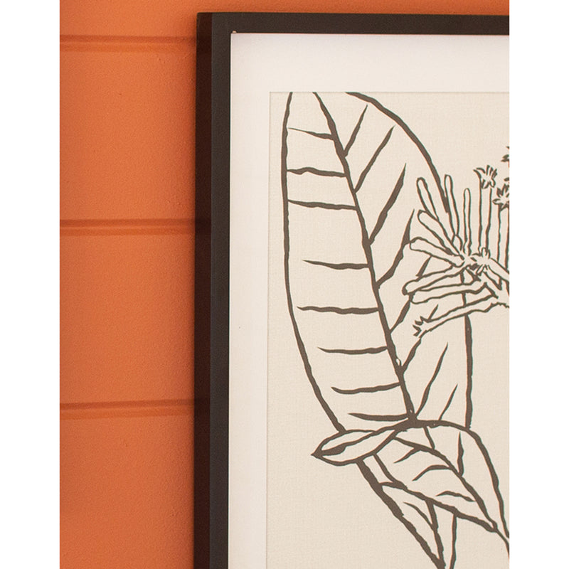 Black & White Leaf Print Framed Wall Art Set of 2