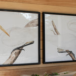 Framed Heron Print Framed Art Set of 2