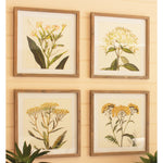 Flower Print Square Framed Art Set of 4