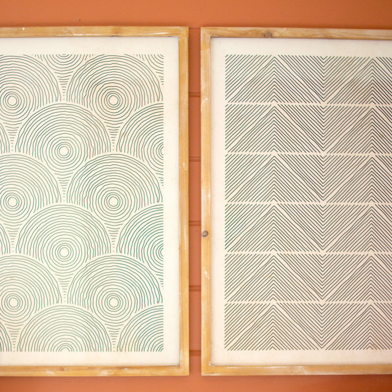 Framed Geometric Print Set of 2