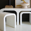 White Wood Rectangle Coffee Table Set of 3