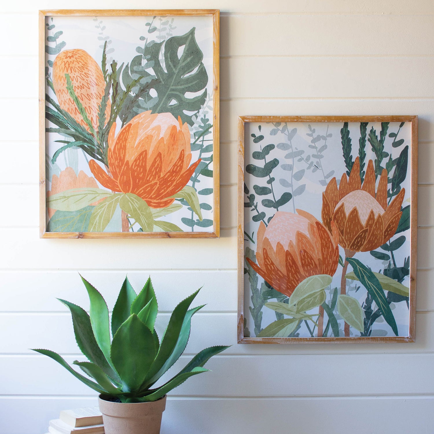Protea Print Framed Art Set of 2
