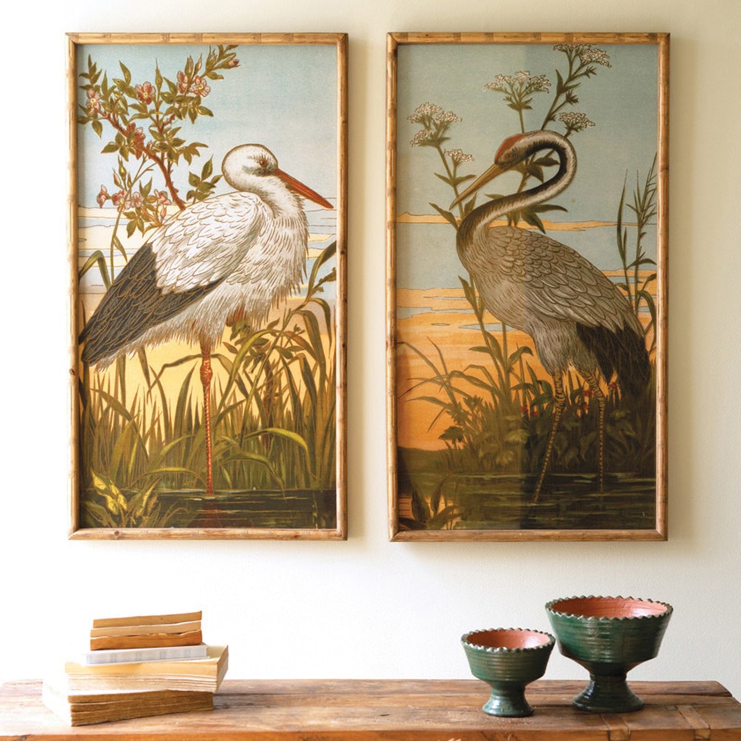 Heron Prints Framed Artwork Set of 2