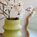 Chartreuse Ceramic Vase Set of 3