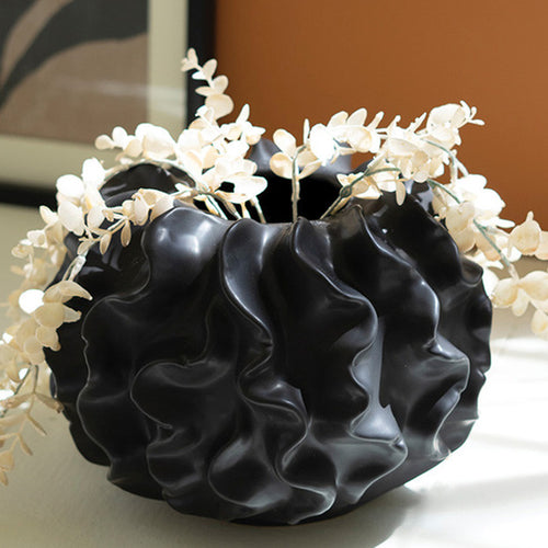 Coral Black Ceramic Vase