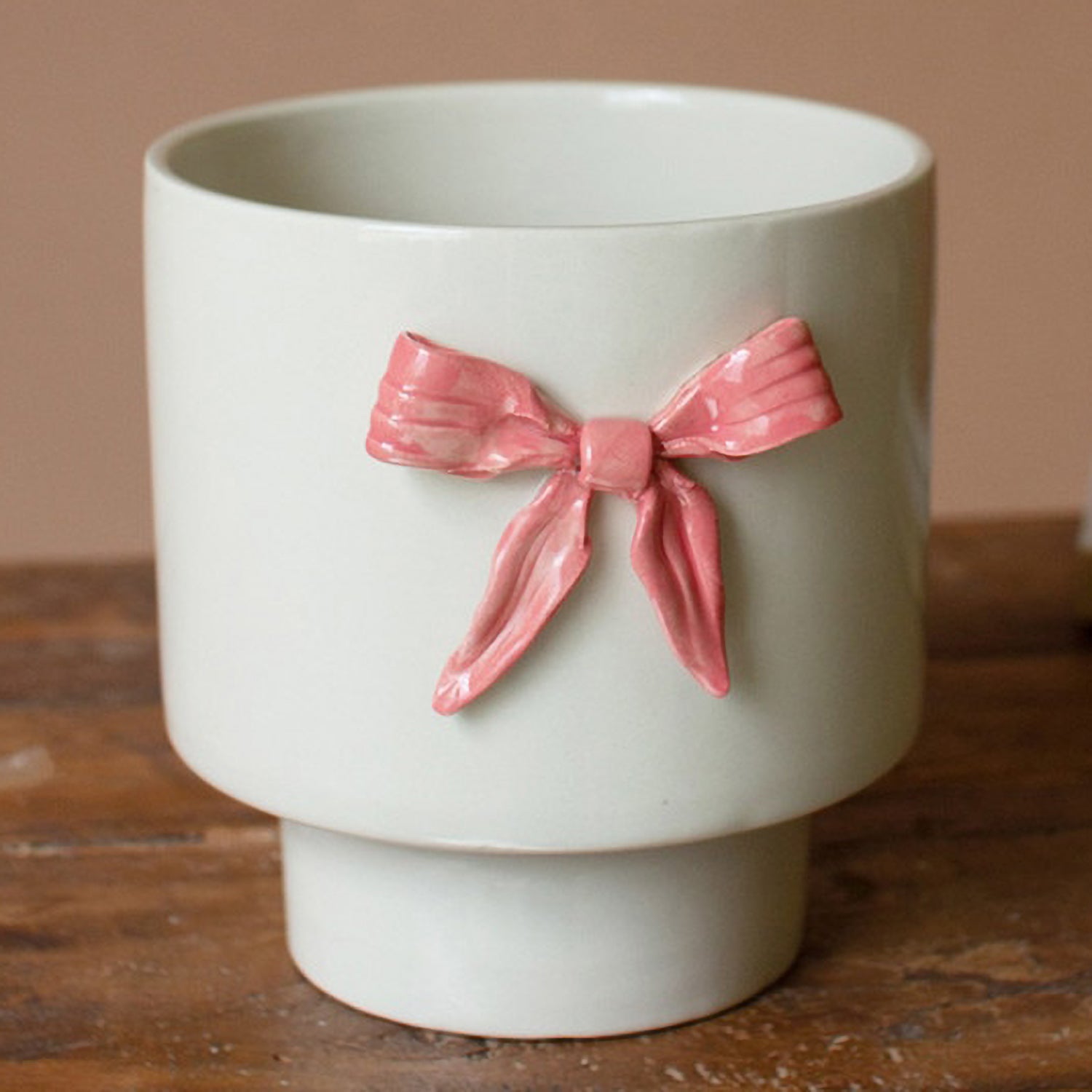 Pink Bow Flower Pot Set of 2