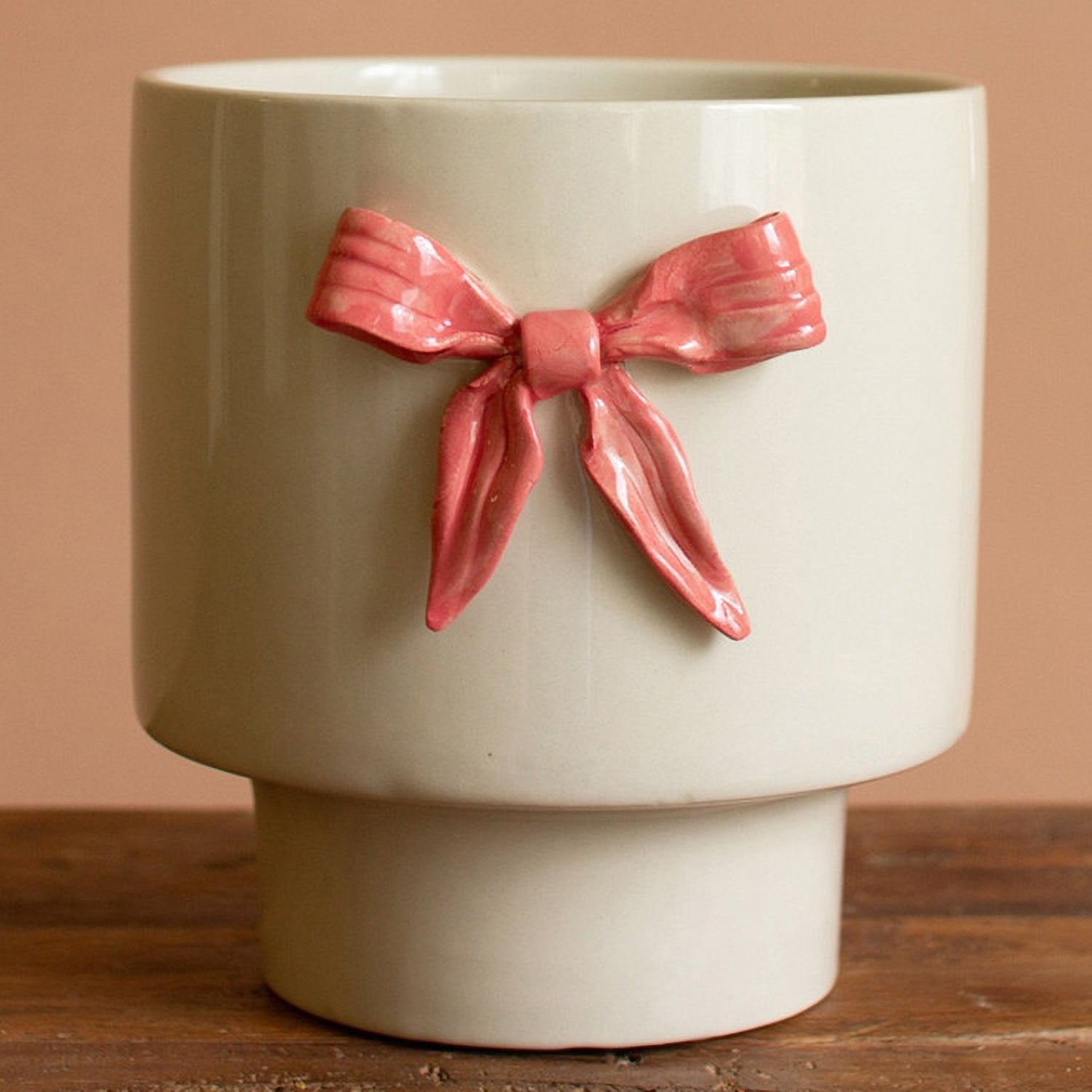Pink Bow Flower Pot Set of 2
