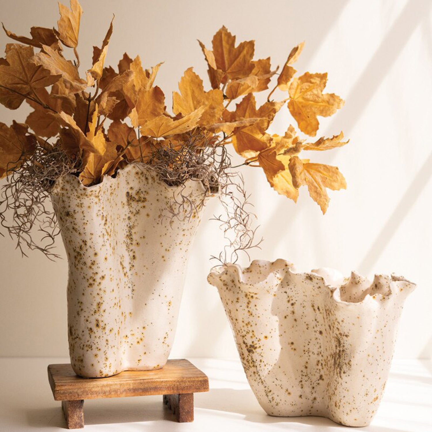 Ceramic Rustic Edge Vase Set of 2
