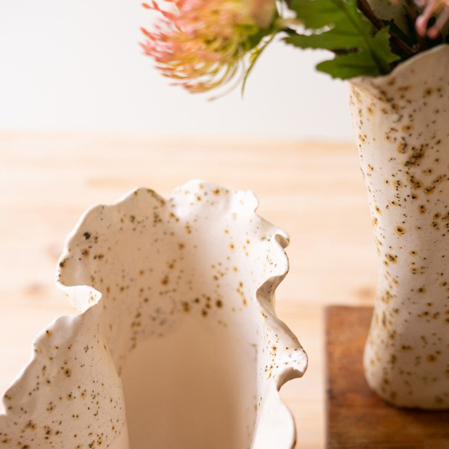 Ceramic Rustic Edge Vase Set of 2