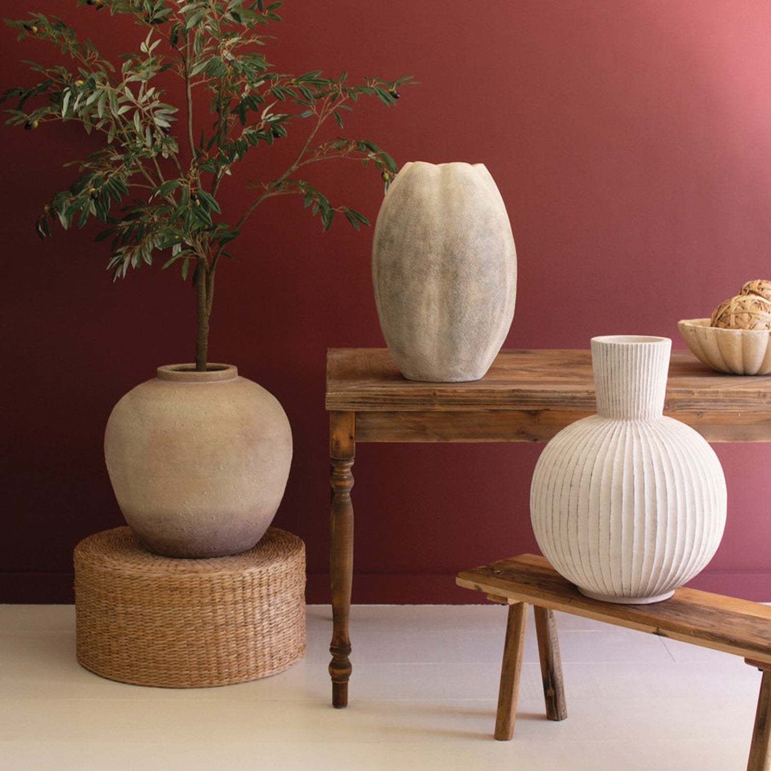 Kalalou Scalloped Vase - Thumbnail 2