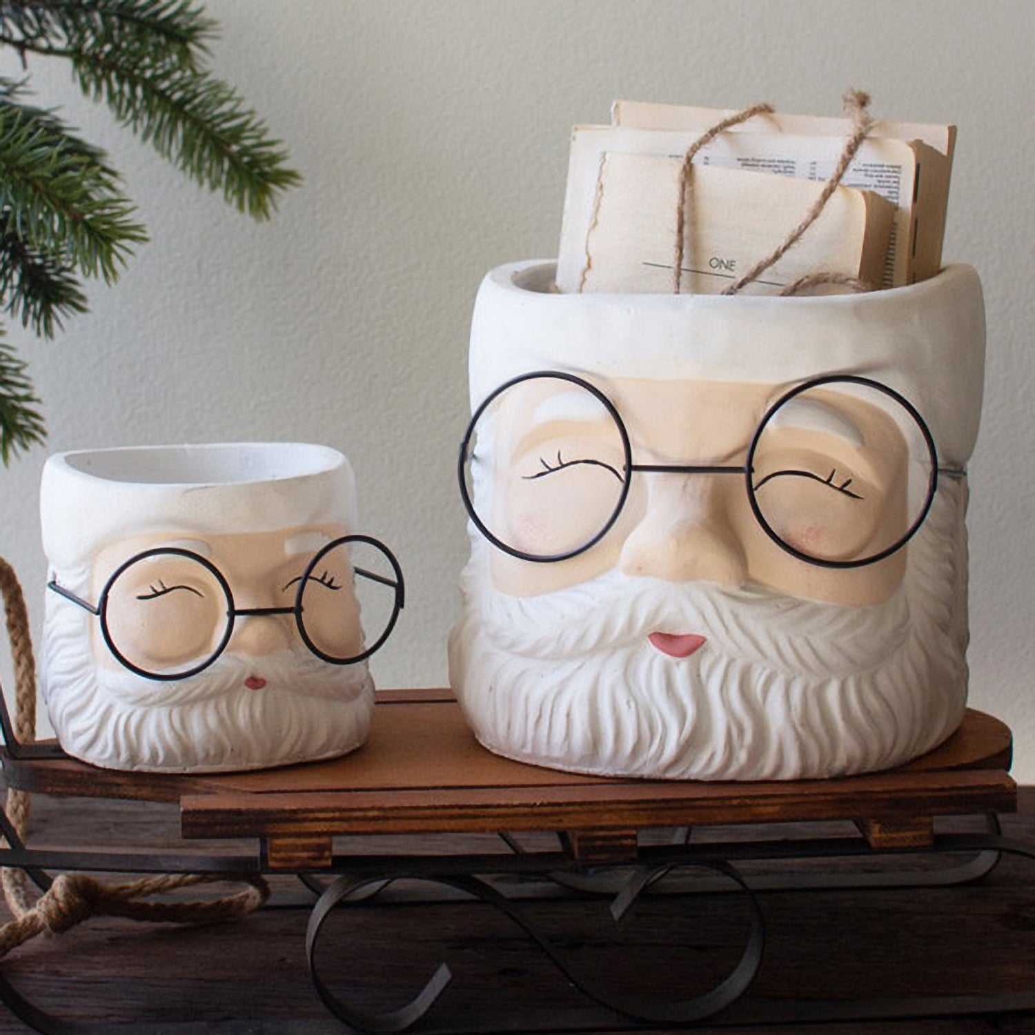 Santa Planter Set of 2