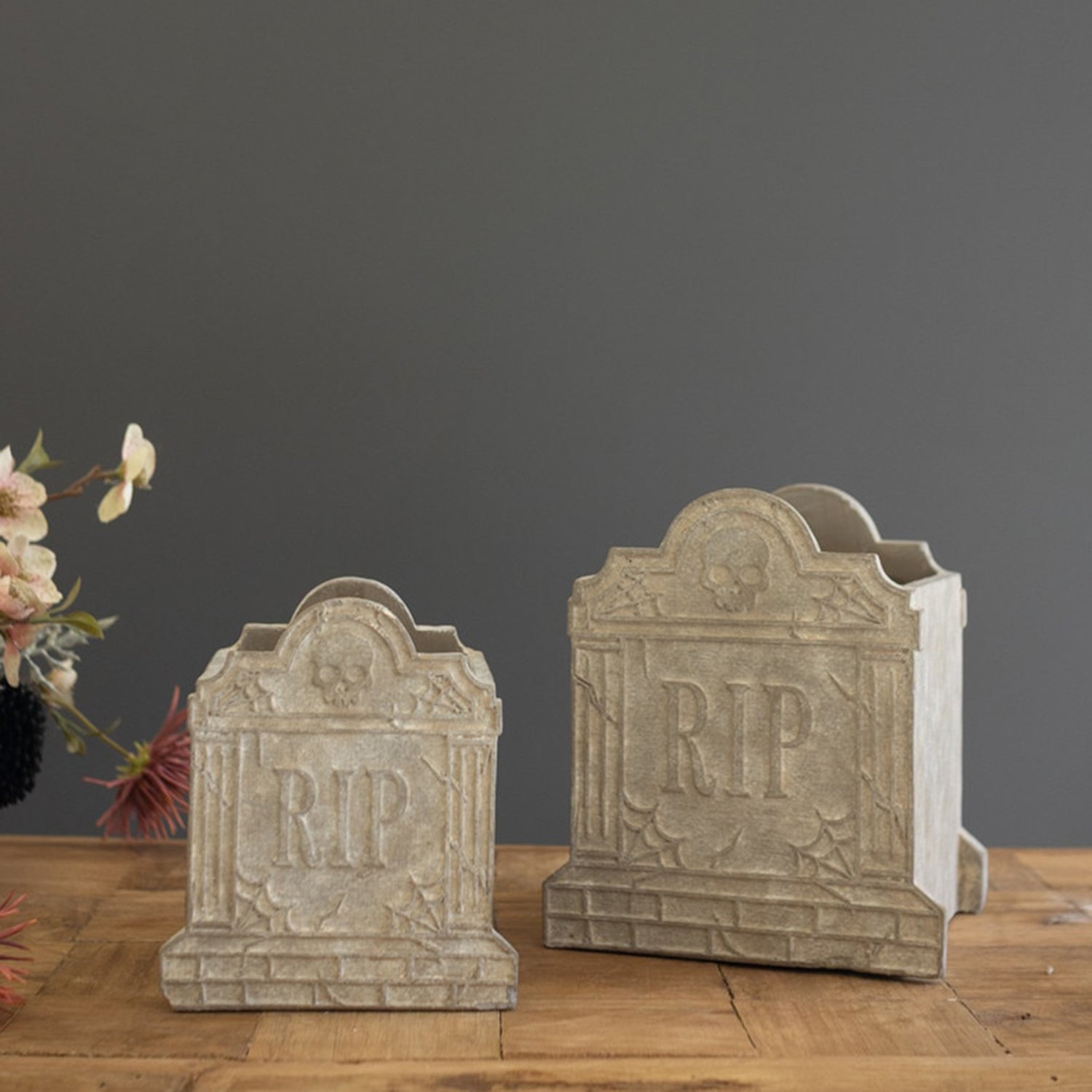 Halloween Cement Rip Planter Set of 2
