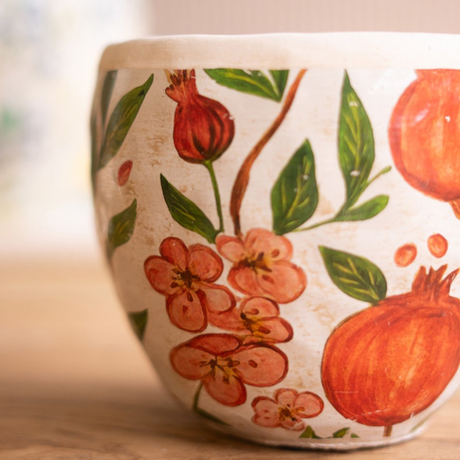 Olives, Lemons and Pomegranates Cement Planter Set of 3