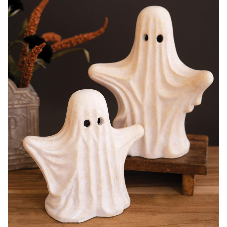Cement Halloween Ghost Set of 2