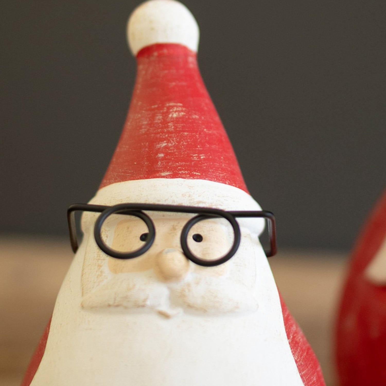 Cement Santas with Glass Set of 2