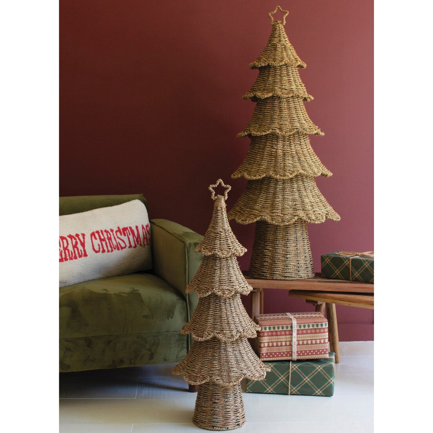 Woven Vine Christmas Tree Set of 2