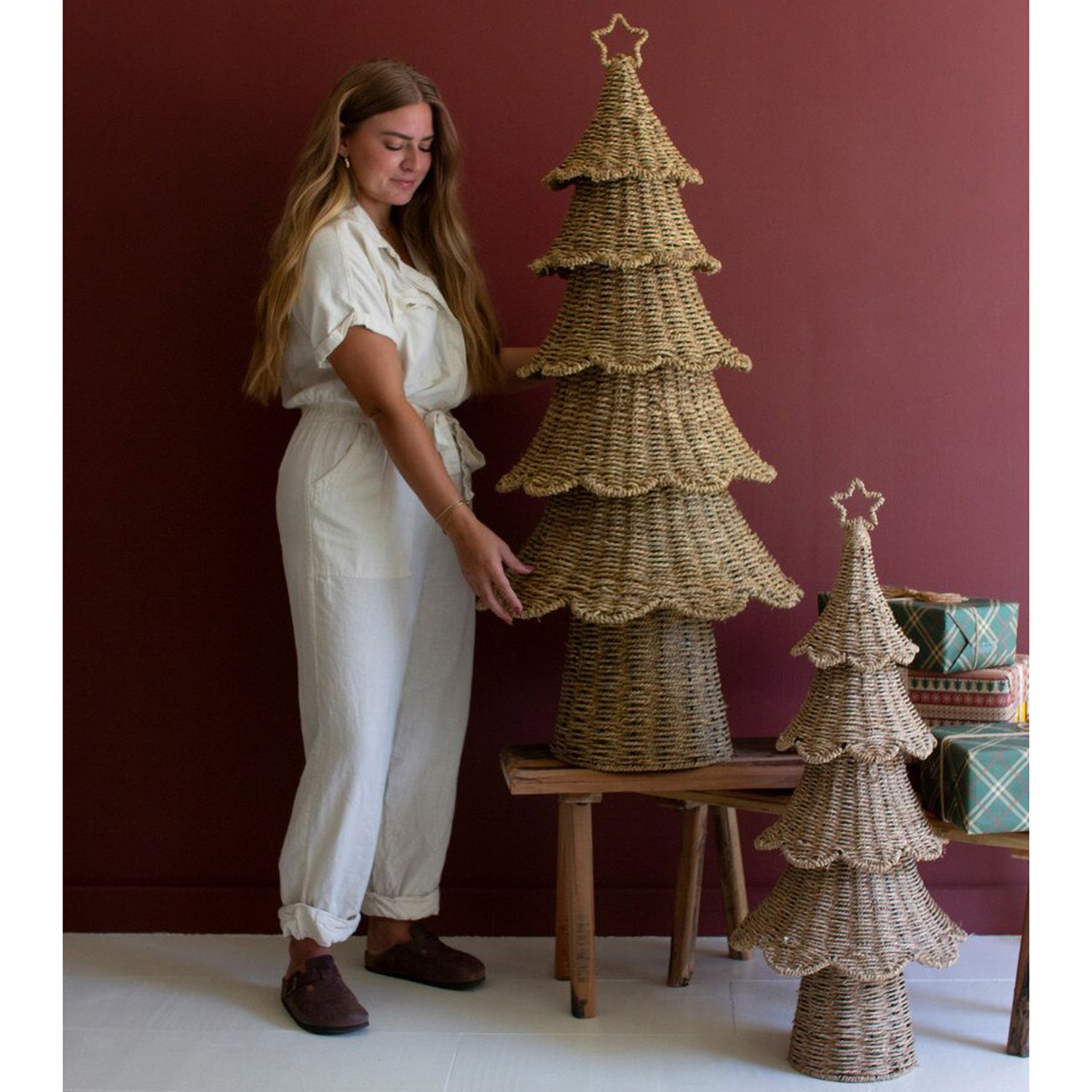 Woven Vine Christmas Tree Set of 2