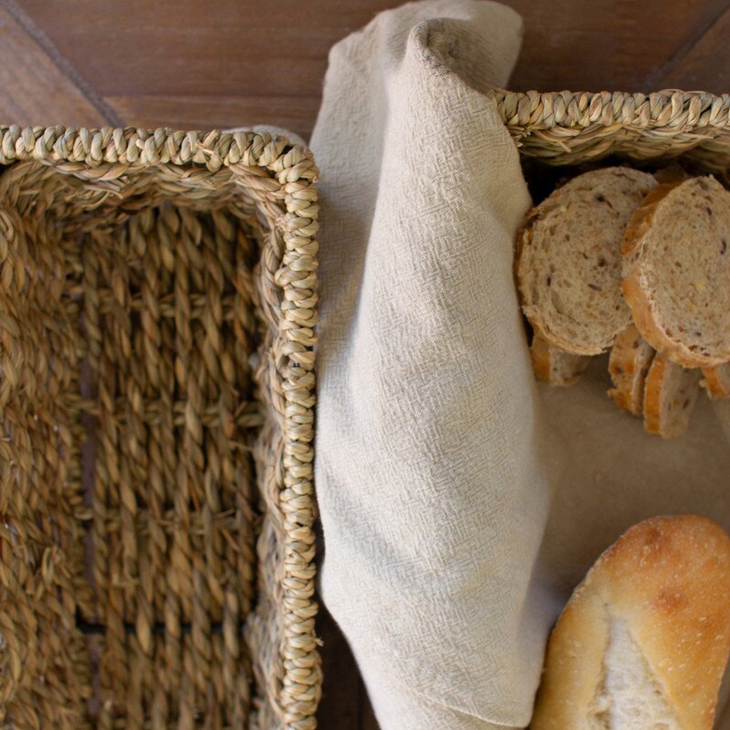 Woven Seagrass Bread Basket Set of 2