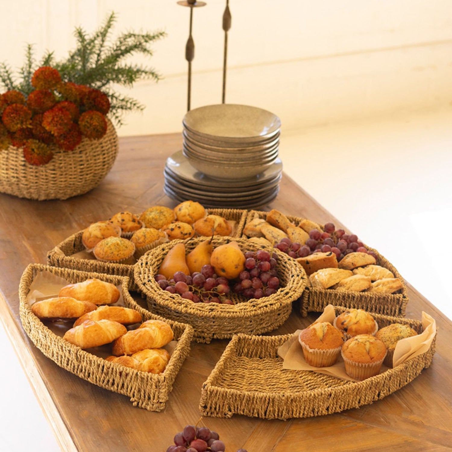 Woven Vine Five Piece Round Serving Set