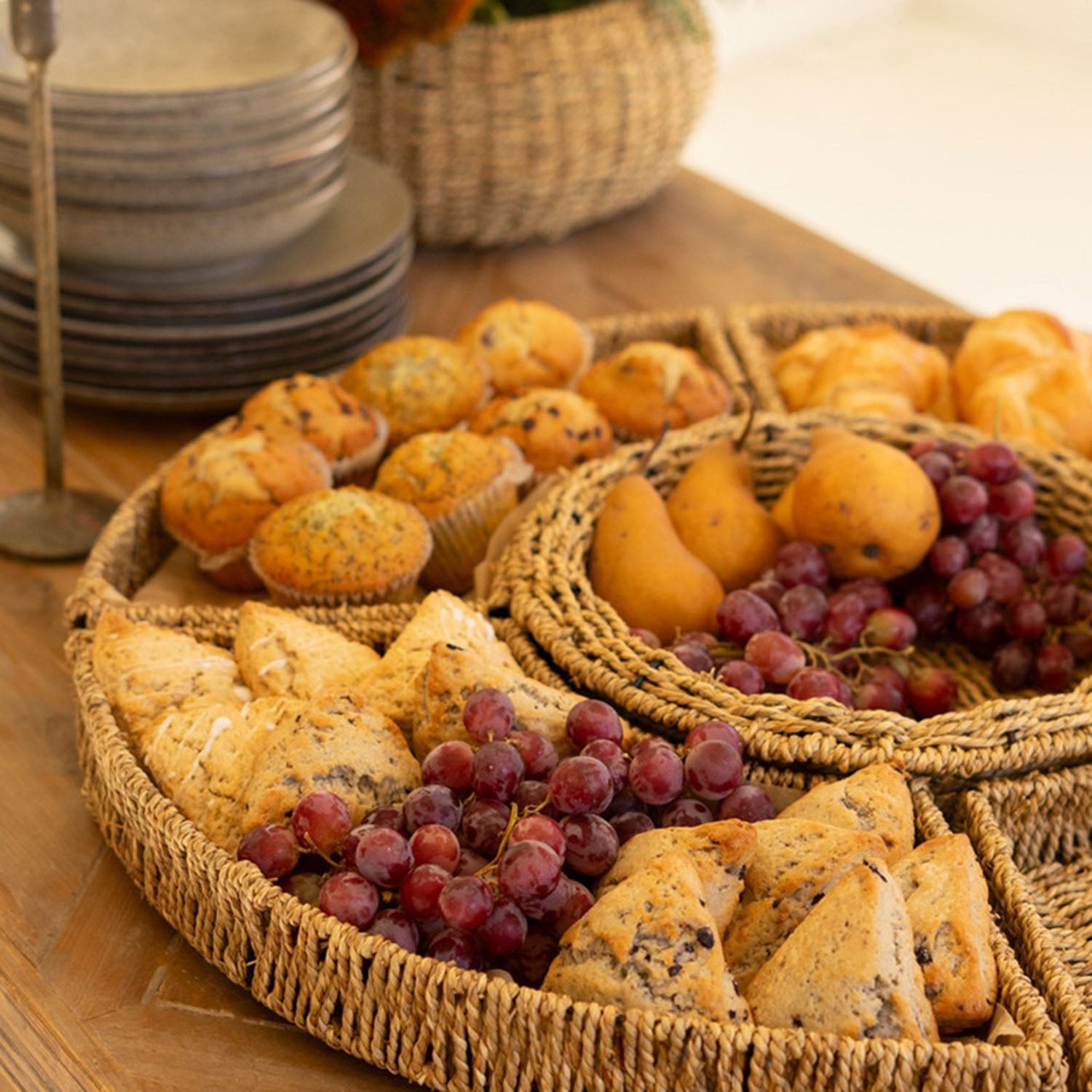 Woven Vine Five Piece Round Serving Set