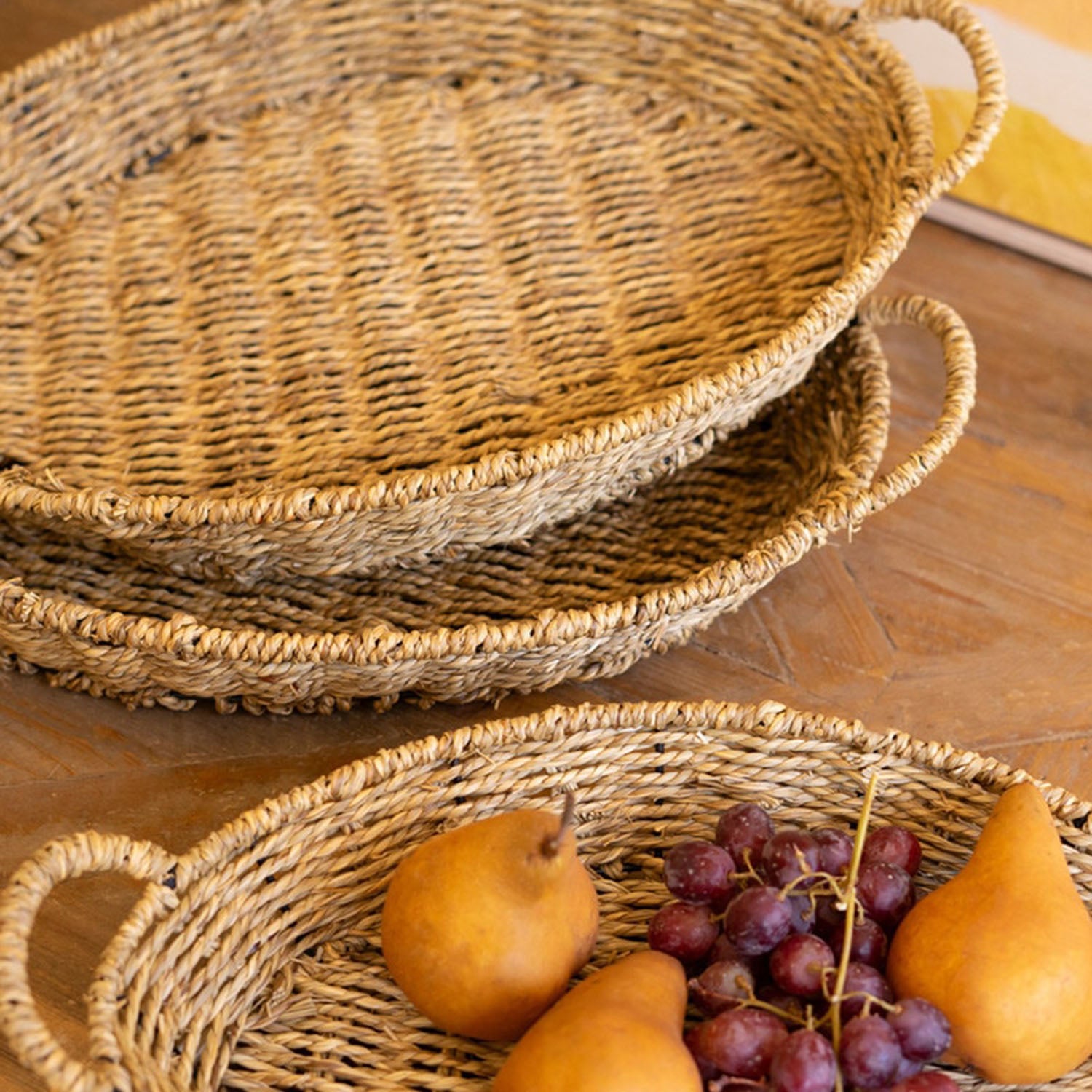 Woven Vine Oval Tray Set of 3