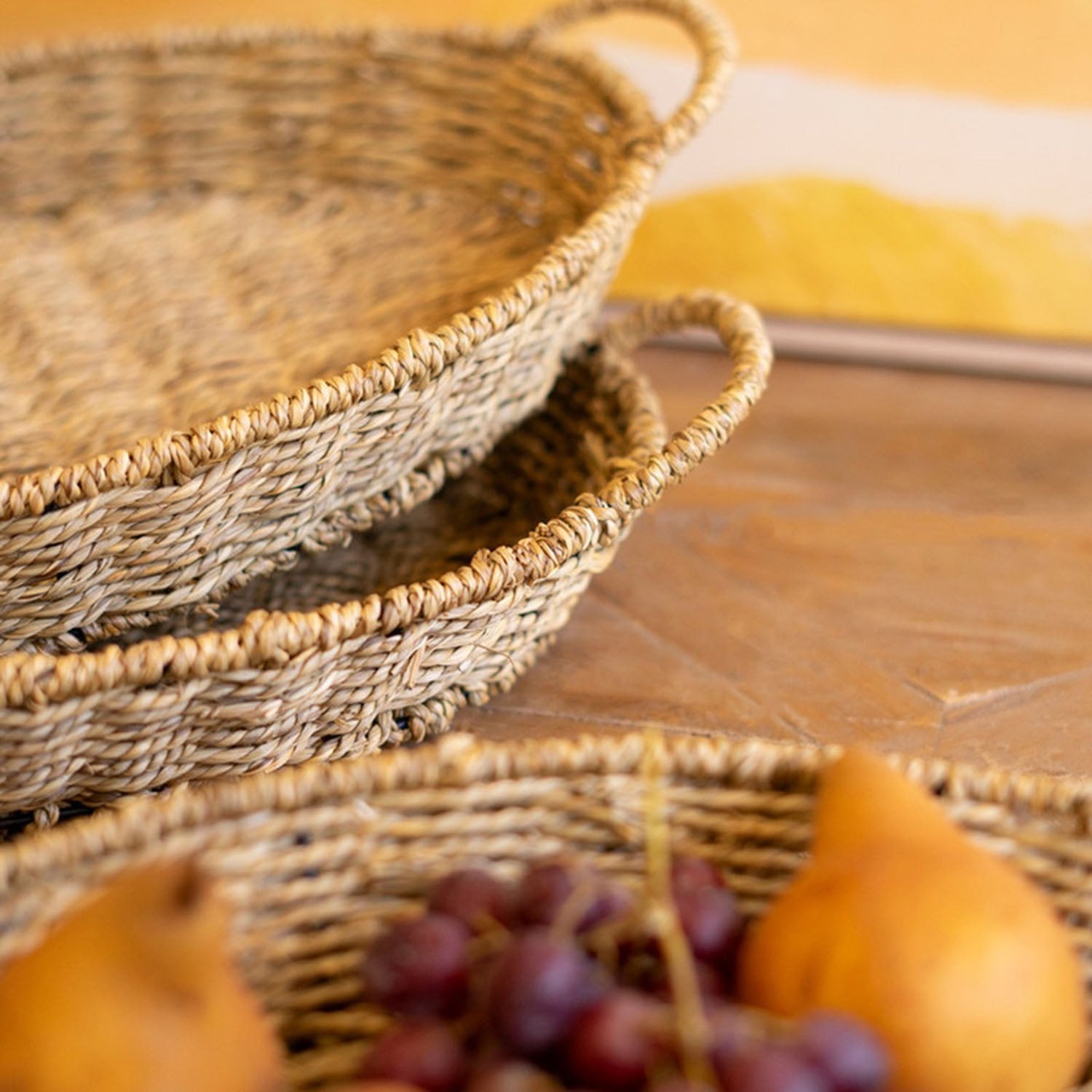 Woven Vine Oval Tray Set of 3