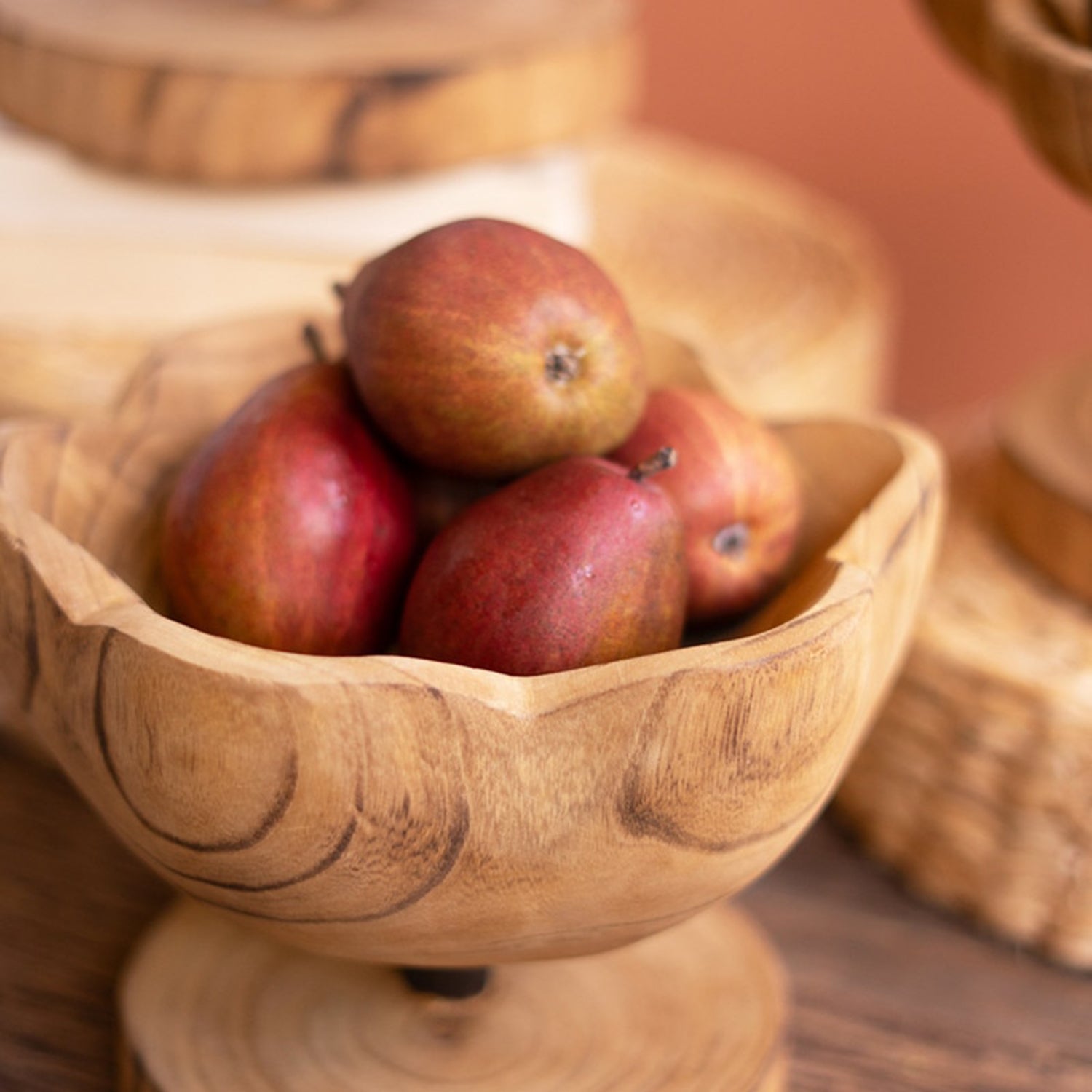 Wooden Compote Set of 3