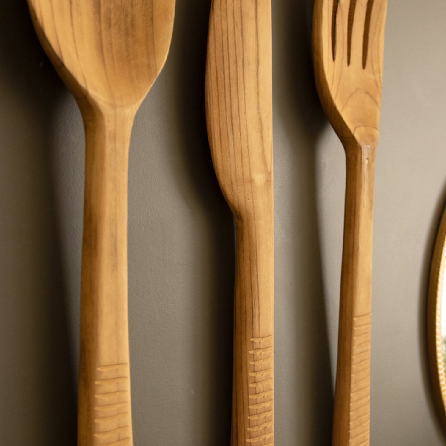 Carved Wood Utensil Set of 3