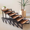 Metal and Wood Triangle Risers Set of 6