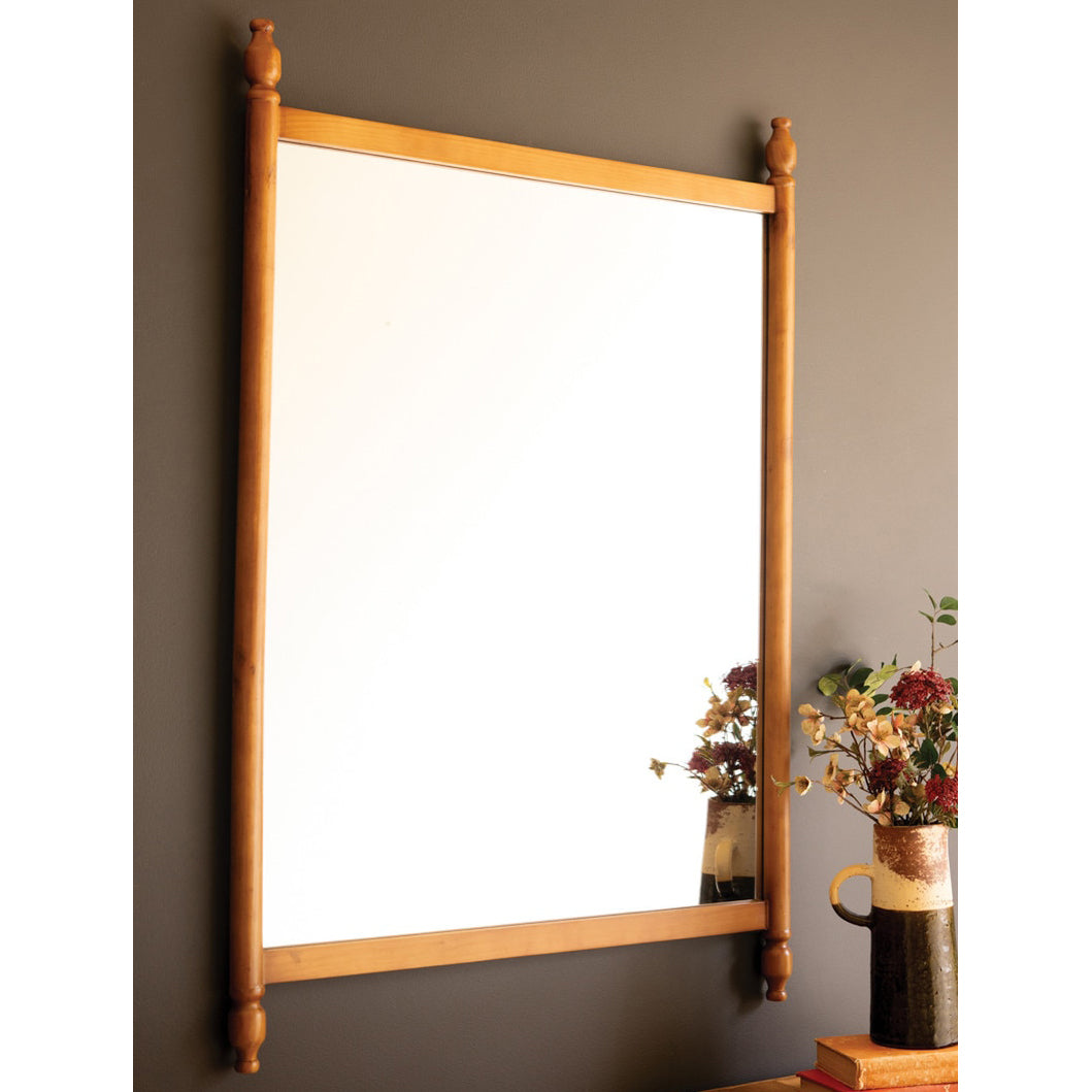 Wood Framed Mirror with Finials