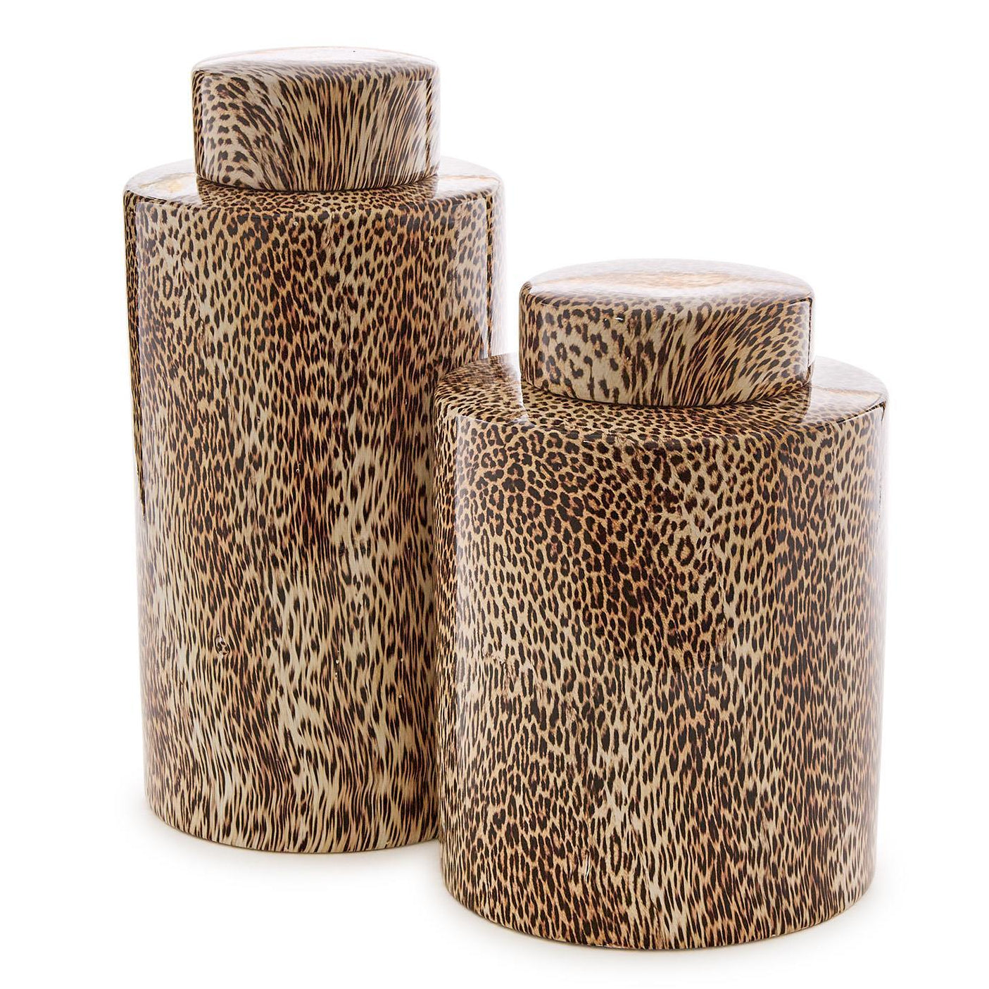 Leopard Print Jar Set of 2