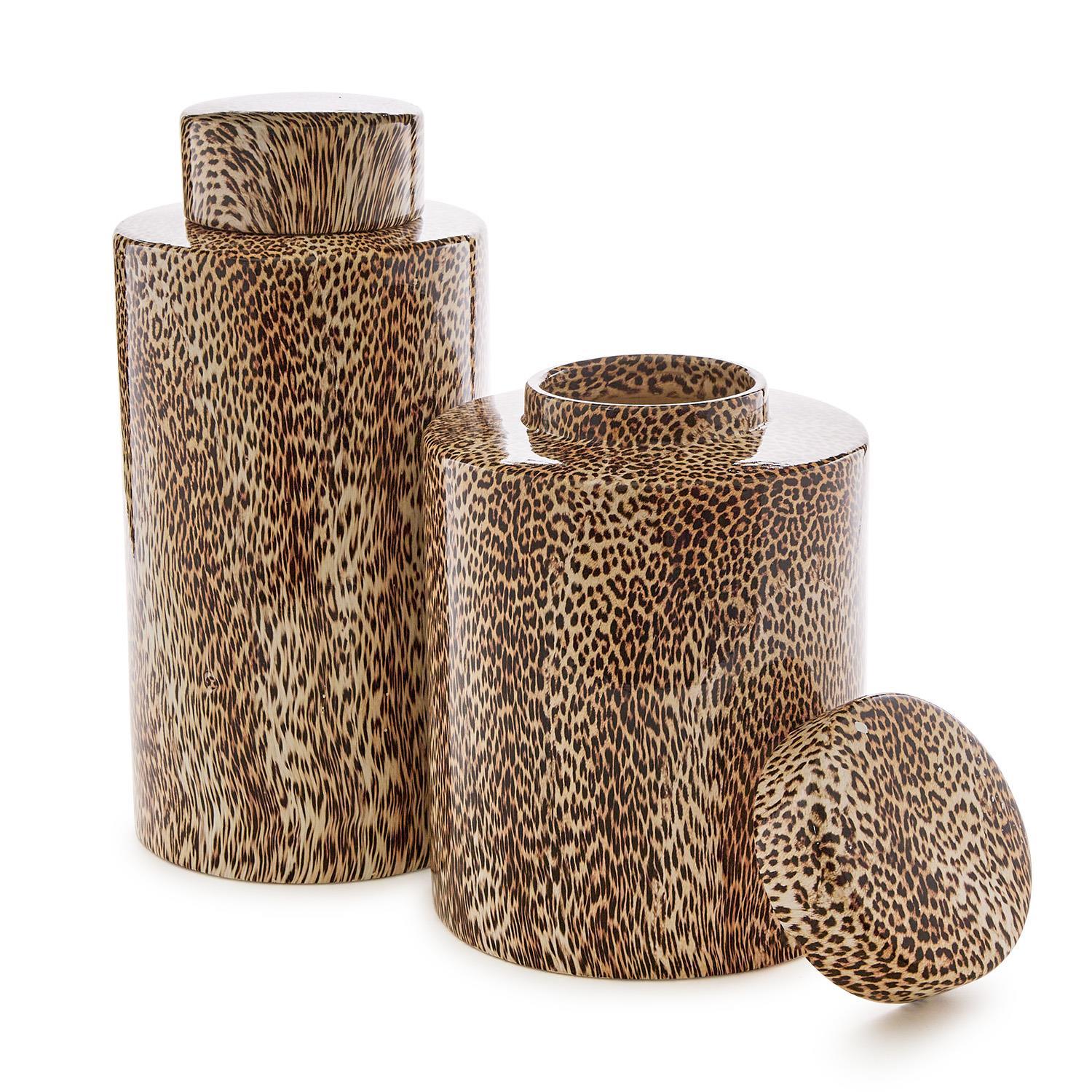 Leopard Print Jar Set of 2