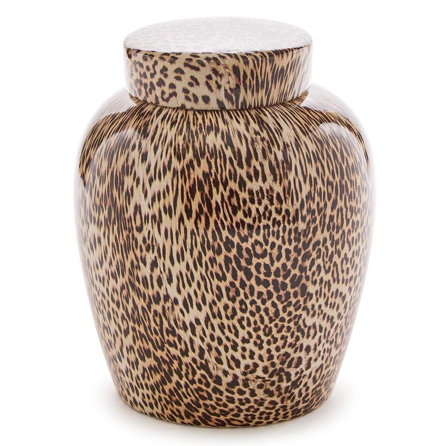 Leopard Print Covered Jar